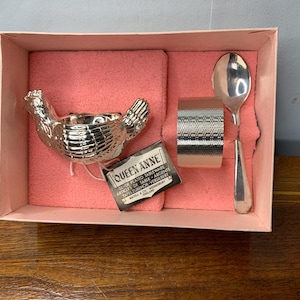 Vintage Silver Plated Christening Set by Queen Anne