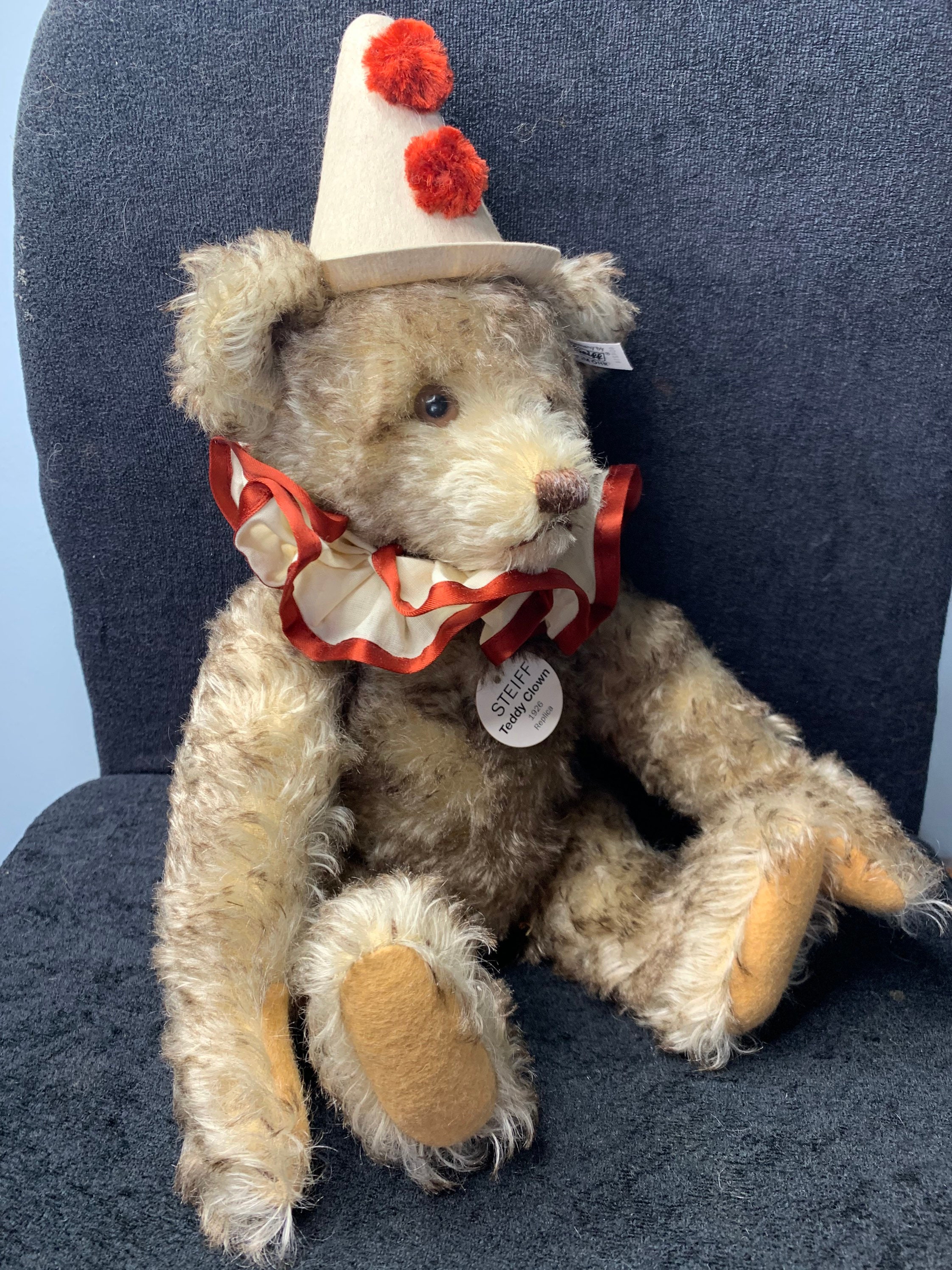 Vintage STEIFF 1926 Limited Edition Clown Mohair Teddy Bear 32cm