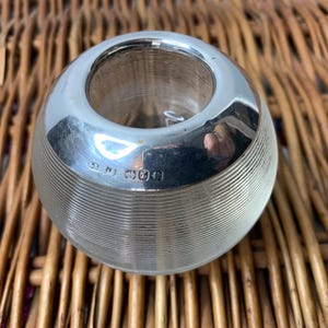Antique Sterling Silver and ribbed Glass Match Striker by S Blanckenese and Sons Birmingham 1924