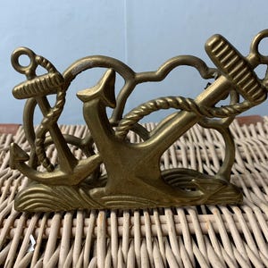 Vintage solid Brass Letter rack Napkin holder