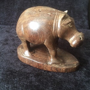 Vintage afrikanische geschnitzt Hartholz Hippopotamus