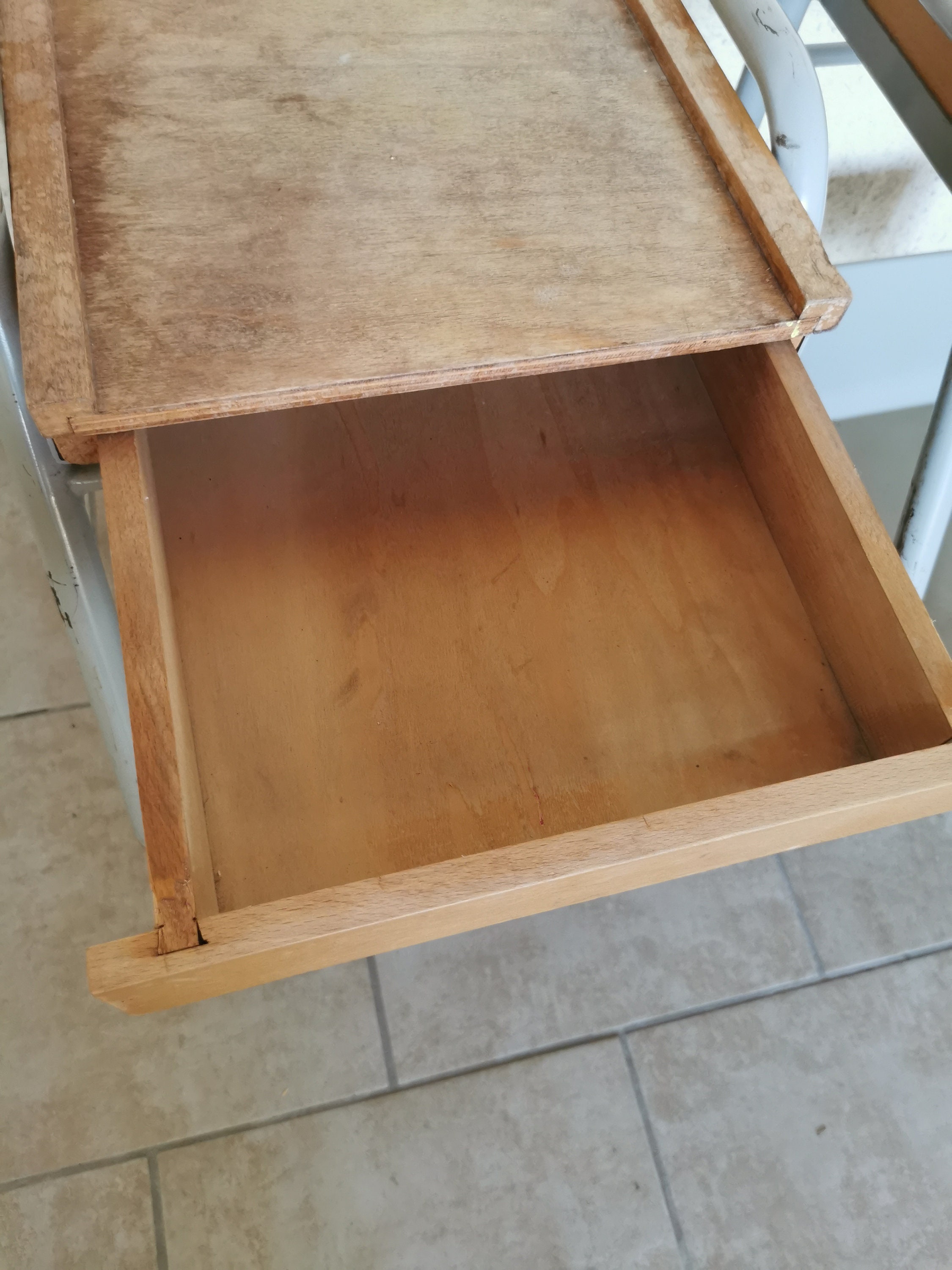 Vintage Wooden Metal Bedside Tables 1950 Etsy