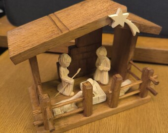 Wooden Christmas crib