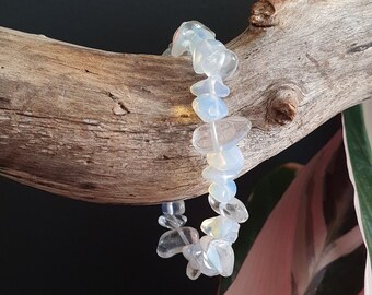 Bracelet Opalite, Bracelet Cristal Opalite, Bracelet Crystal Chip, Bracelet Guérison, Bracelet Méditation, Bracelet Cristal Protection