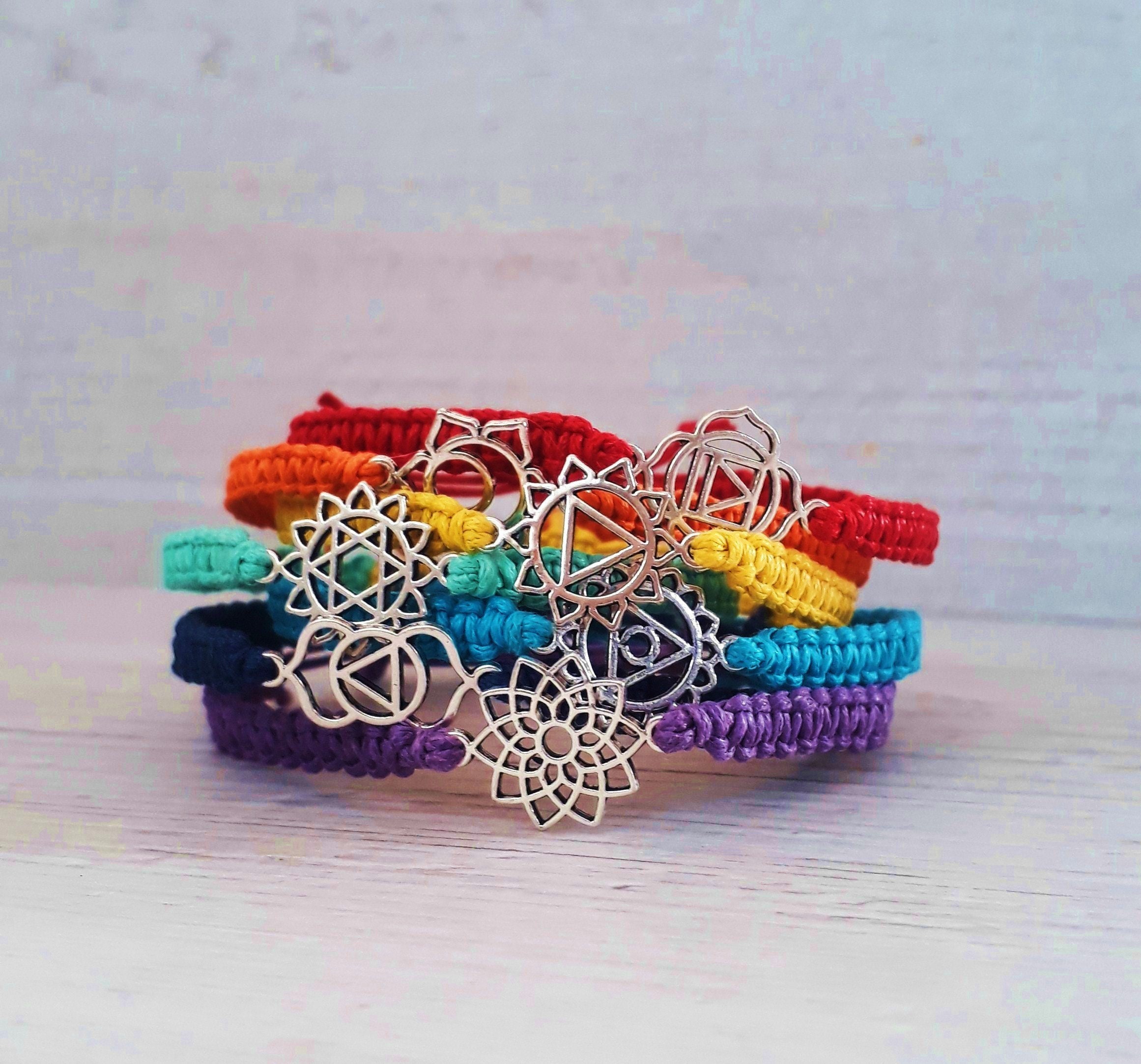 Chakra Bracelet macrame cord bracelet Yoga Bracelet Etsy
