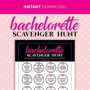 Bachelorette Party Scavenger Hunt Game: Fun Dares (Printable Digital Download)