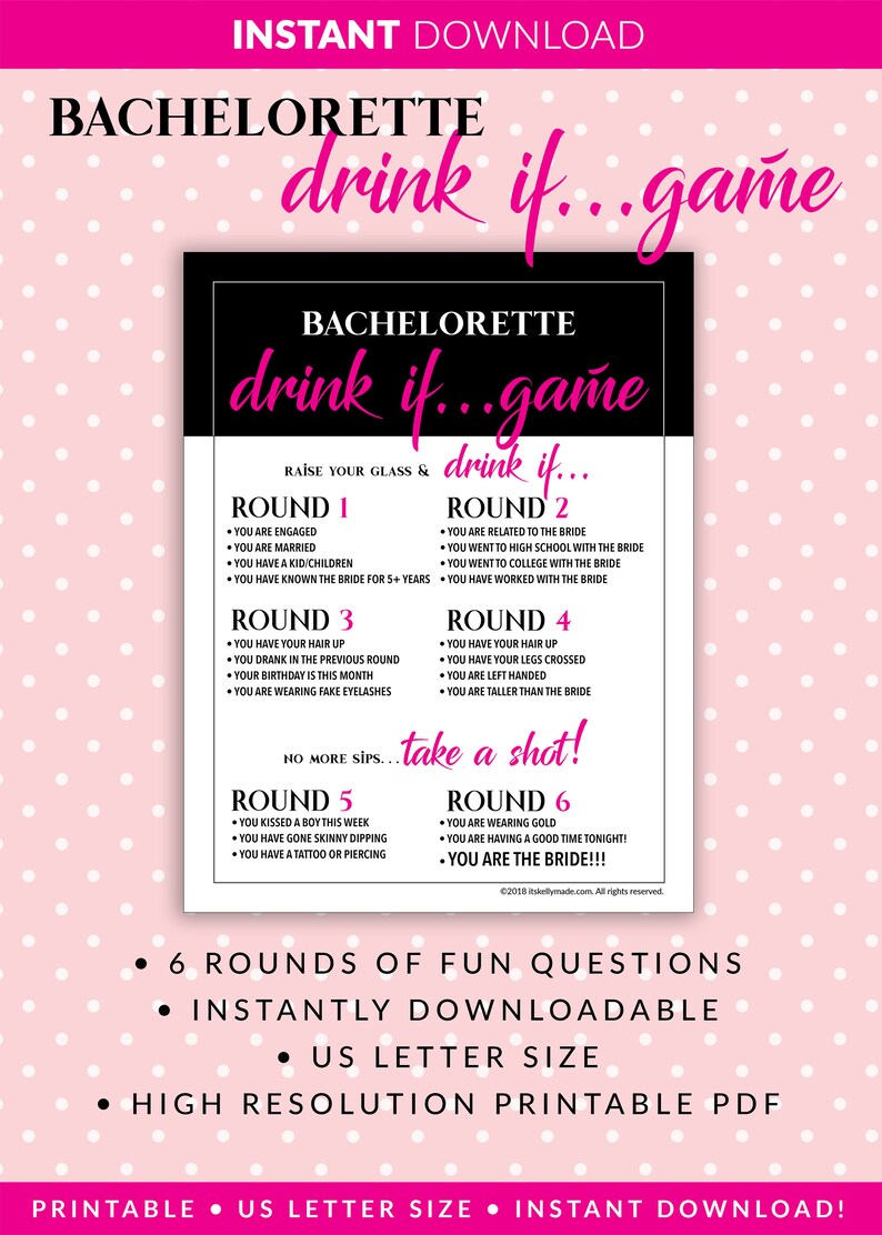 bachelorette party games drink if game printable etsy