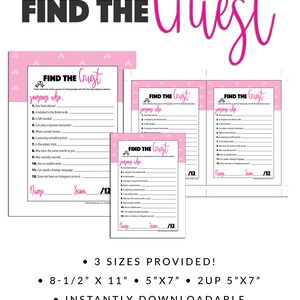 Find the Guest | Printable Find the Guest Game | Bridal Shower Game ...