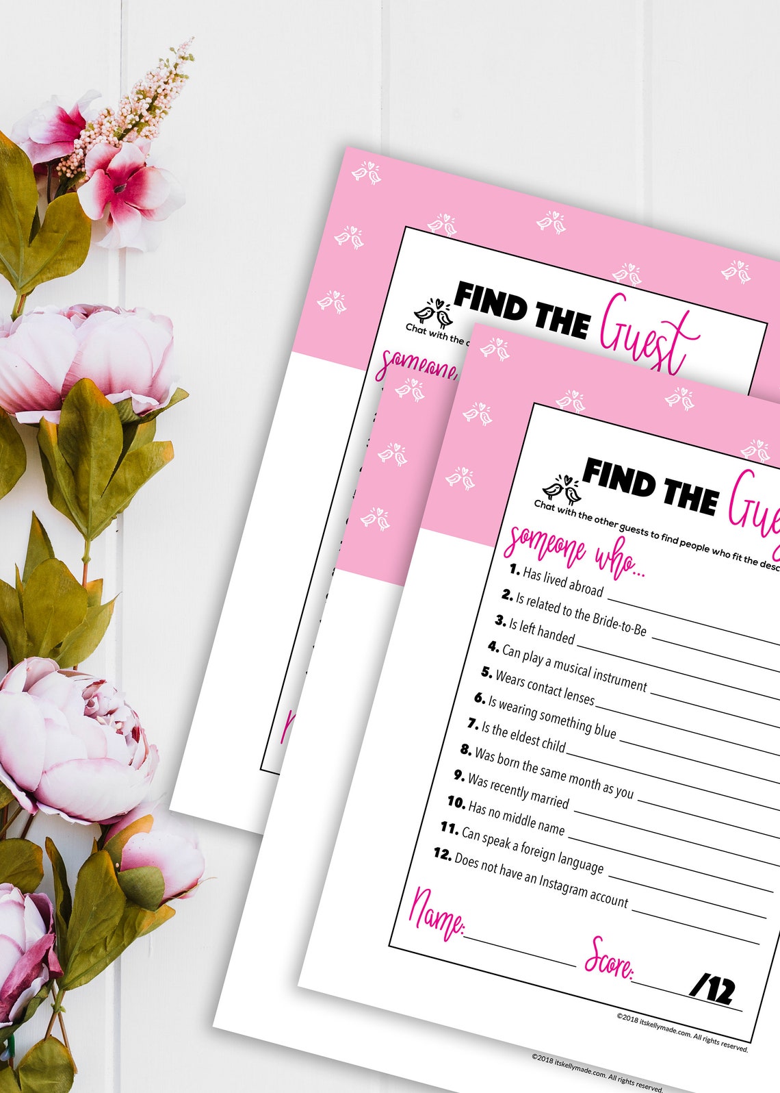 Find the Guest Printable Find the Guest Game Bridal Shower - Etsy