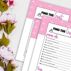 Find the Guest | Printable Find the Guest Game | Bridal Shower Game ...