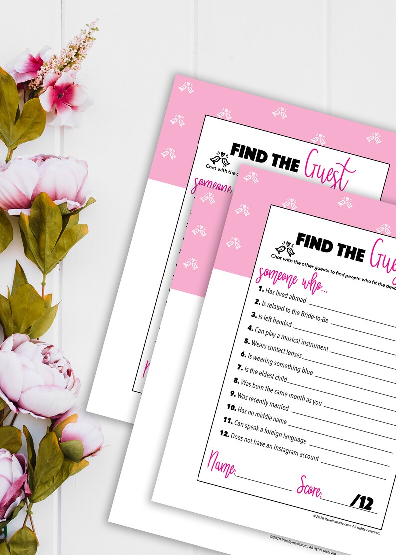 Find the Guest Printable Find the Guest Game Bridal Shower - Etsy