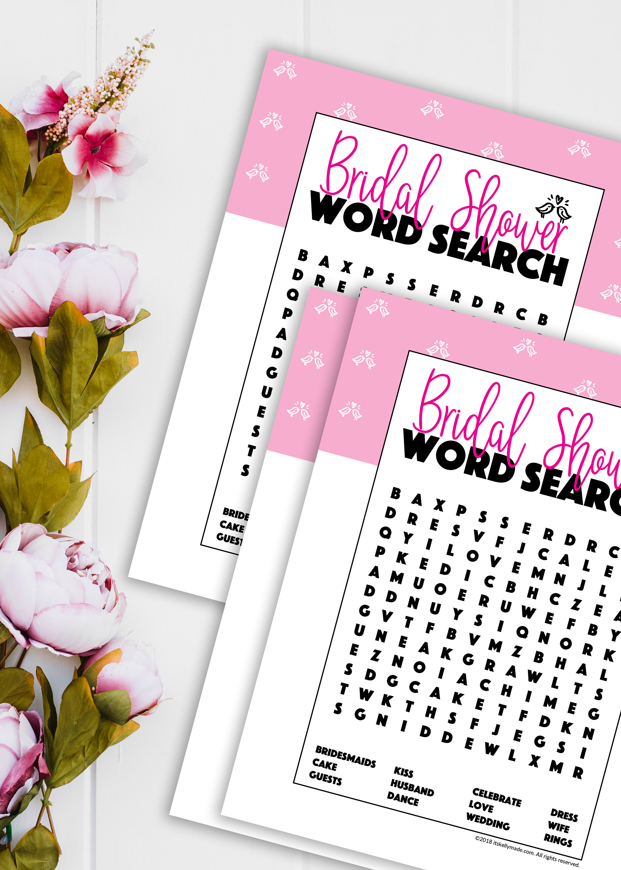 Bridal Shower Word Search Printable Word Search Bridal Shower Game ...