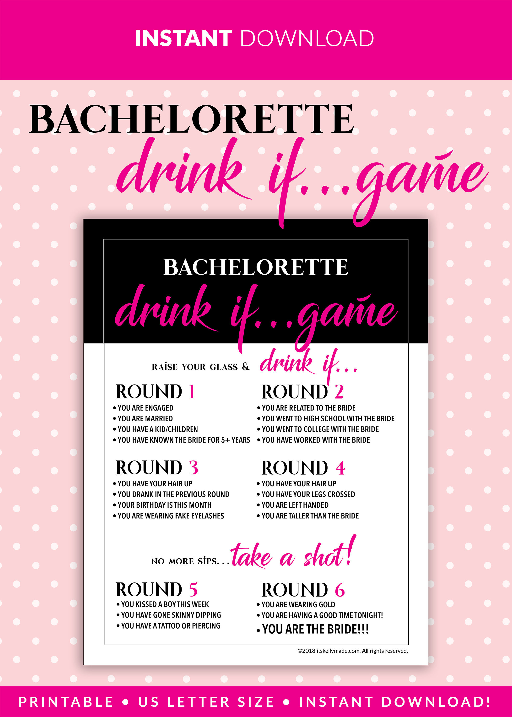 Party Favors & Games Printables Drinking Games Bachelorette Party Games
