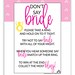 Don't Say Bride | Printable Don't Say Bride Sign | Bridal Shower Game ...