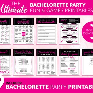 The Ultimate Bachelorette Party Fun &amp; Games Printables Kit, INSTANT ...
