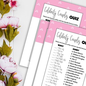 Couples Quiz | Printable Couple Quiz | Bridal Shower Game | Bridal ...