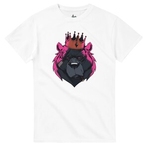 King Gorilla, Crowned Ape, Gaming Mascot, Royal Beast, Cartoon Character, Heavyweight Unisex Crewneck T-Shirt