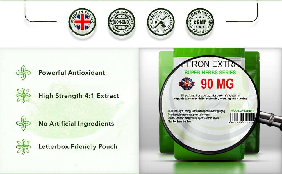 Saffron Supplement Saffron Capsules from 41 Extract Etsy UK