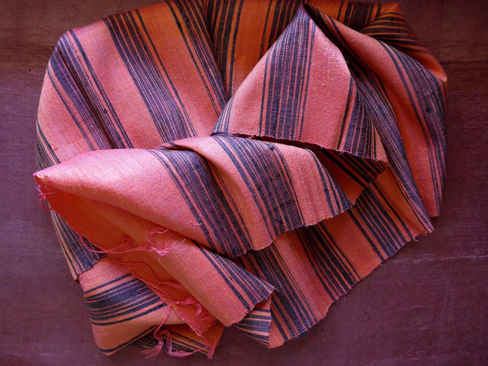 Lao Silk Handwoven Striped Scarf Etsy Ireland
