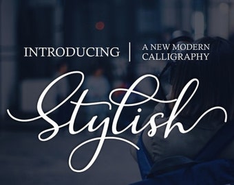70% OFF SALE Modern Calligraphy Font, Stylish Script Font, Calligraphy Typeface, Hand Lettered Font, Handwritten Font, Swirly Font