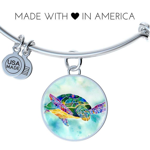 Swimming Turtle Sterling Silver Charm - Made in the USA Swimming Turtle Sterling Silver Charm - Made in the USA