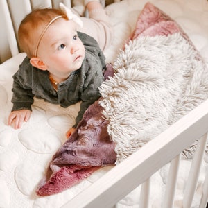 Minky Cuddle Blanket, Minky Snuggle Blanket, Dusty Pink Purple Dusty Cheetah Blanket, Baby Lovey, Baby Snuggies image 5