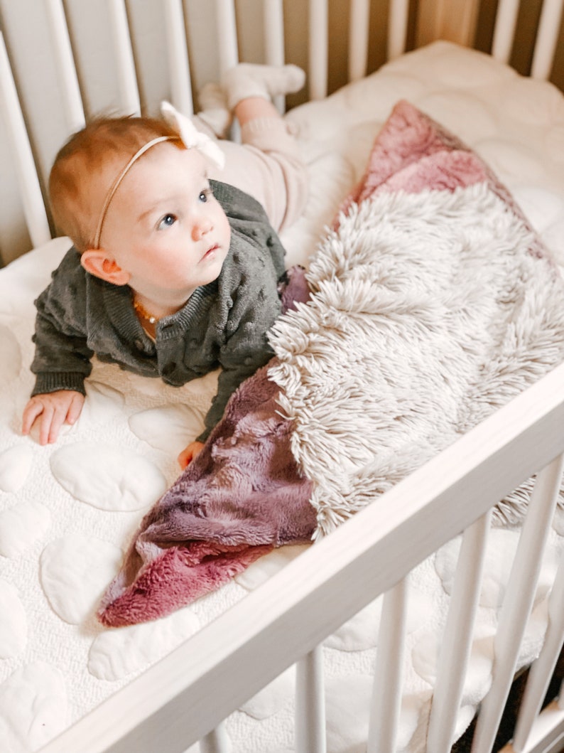 Minky Cuddle Blanket, Minky Snuggle Blanket, Dusty Pink Purple Dusty Cheetah Blanket, Baby Lovey, Baby Snuggies image 5