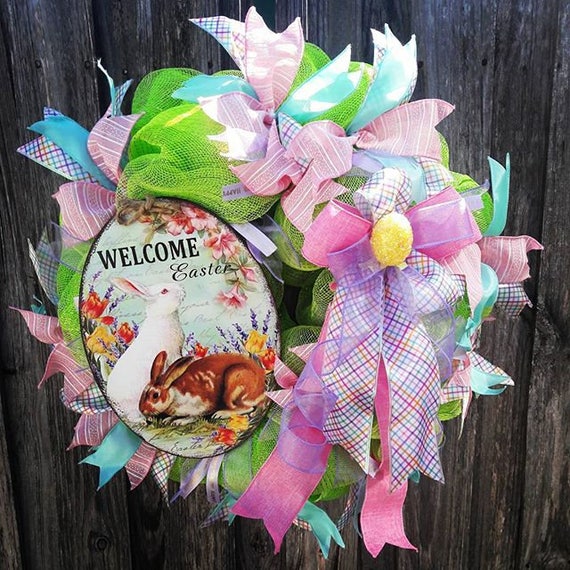 Homemade Easter Wreath Etsy