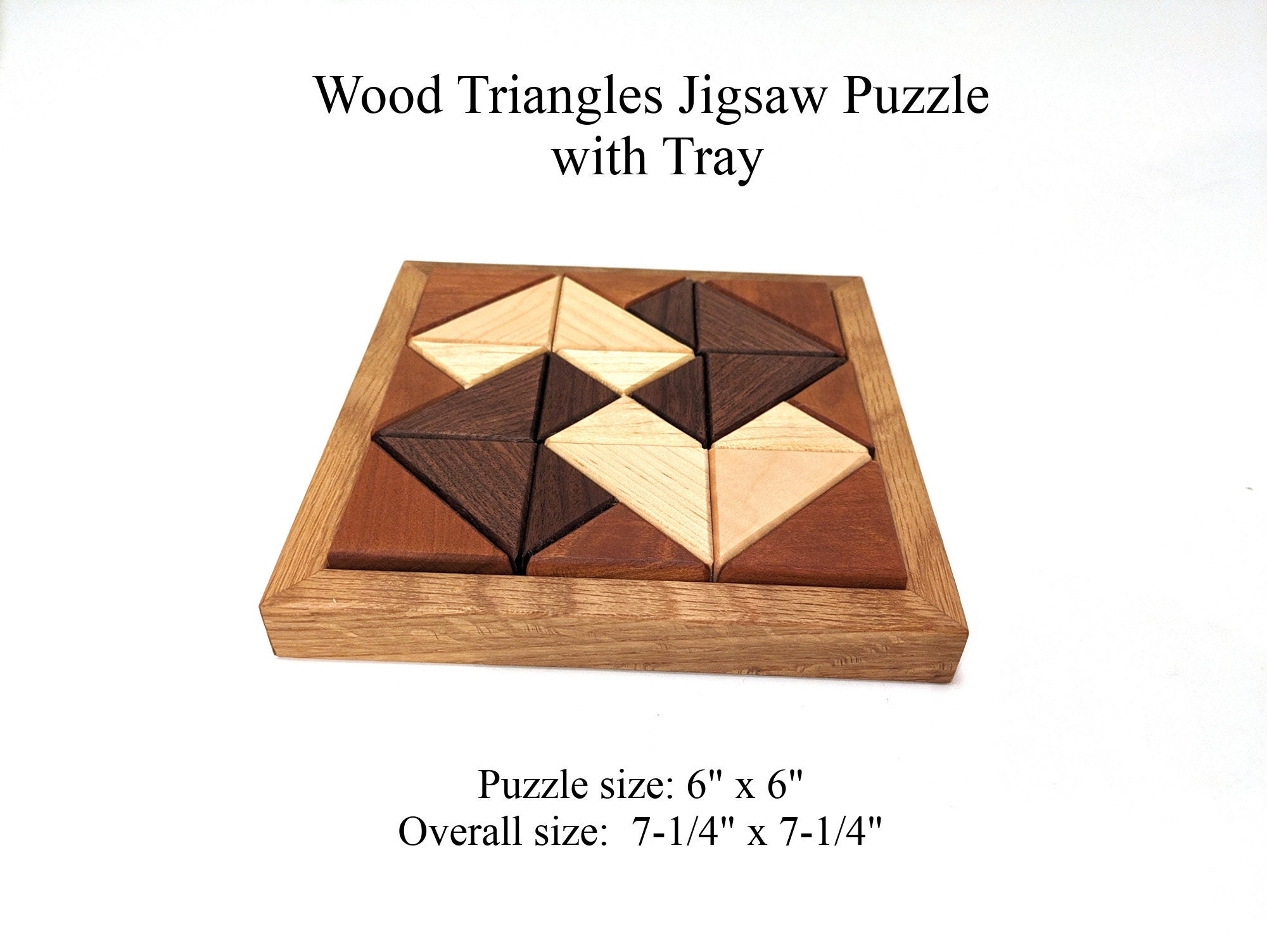 Puzzle En Bois Triangle Disparaissant - Casse-tête Géométrique, 5 Formes, Défi Logique Et Spatial, Pour Adultes Et Enfants 6+