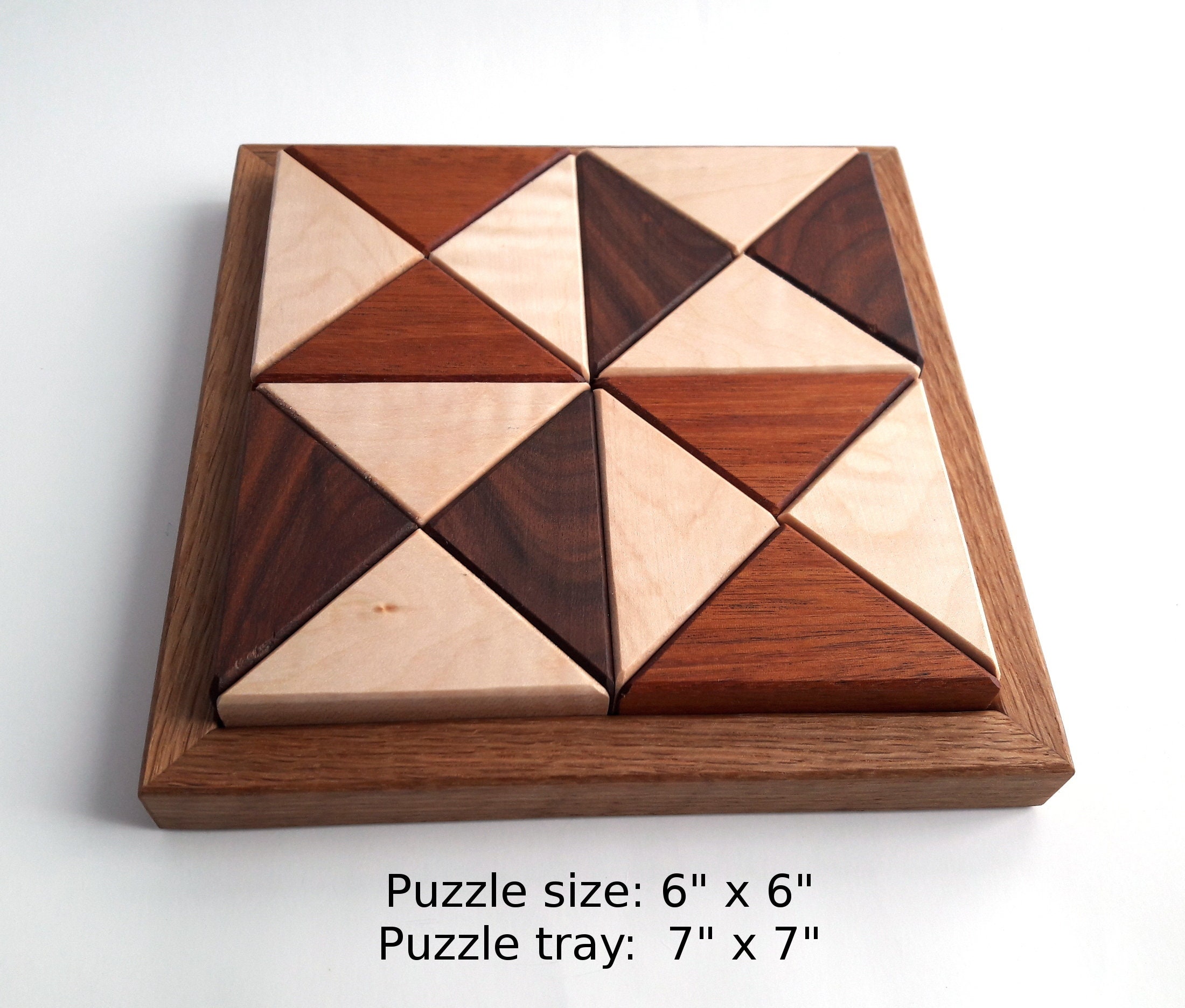 Triangles Jigsaw Puzzle, Wood Geometric Brain Teaser, Teaching Toy  display picture 1