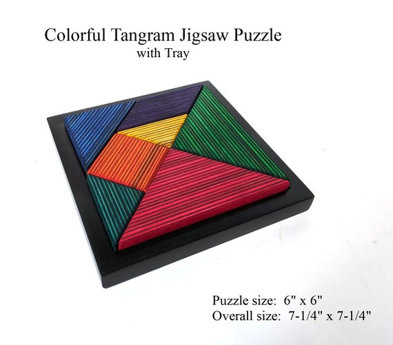DEMIU × TANGRAM BALLON BLACK TGA-G58 Colorful Tangram Jigsaw Puzzle, Unique Seven Piece Plywood