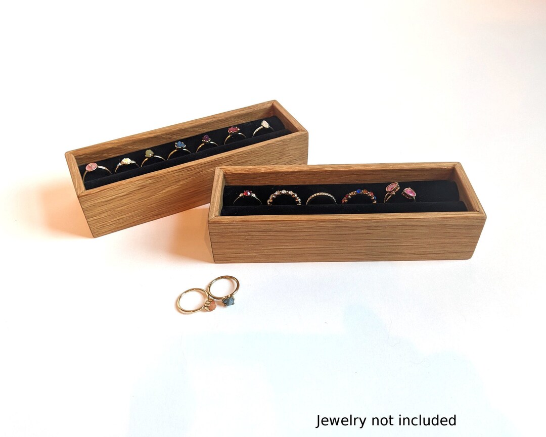 Wood Ring Trays Two Open Jewelry Boxes for Rings Earrings Etsy