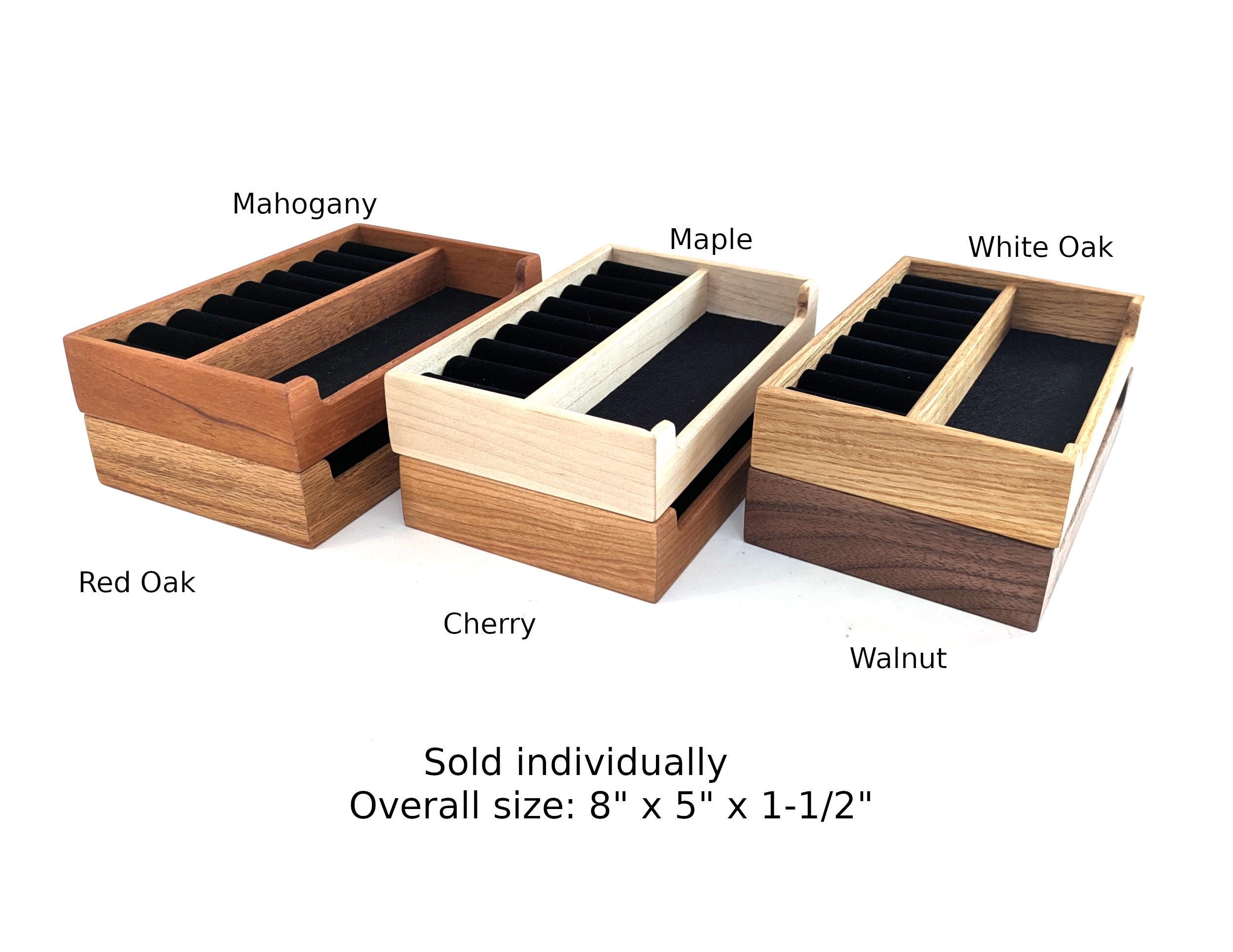 Wood Tray Organizer for Rings, Earrings, Small Jewelry, Velvet