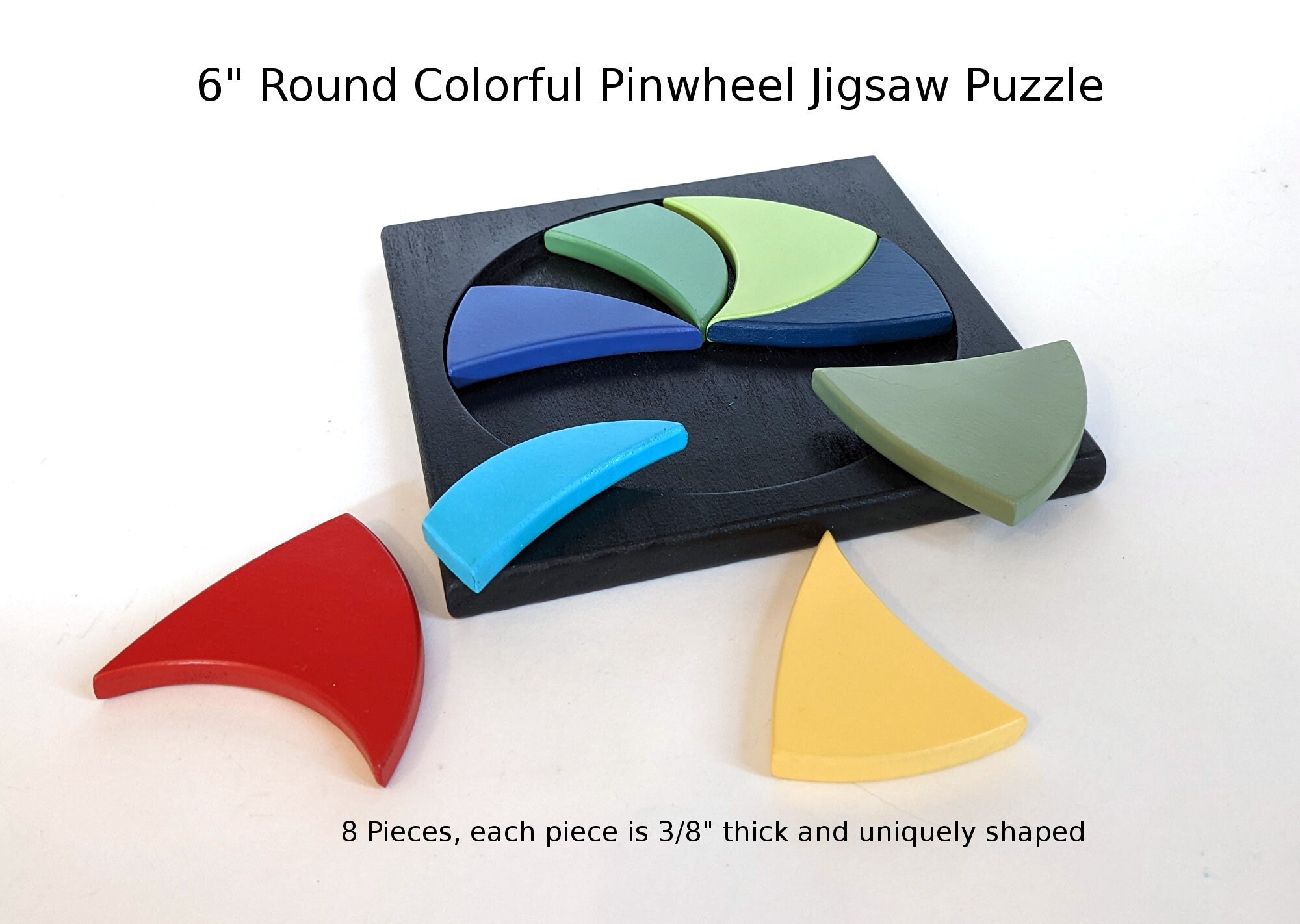 Brain Teaser Jigsaw Puzzle Colorful Pinwheel Swirl Family Etsy