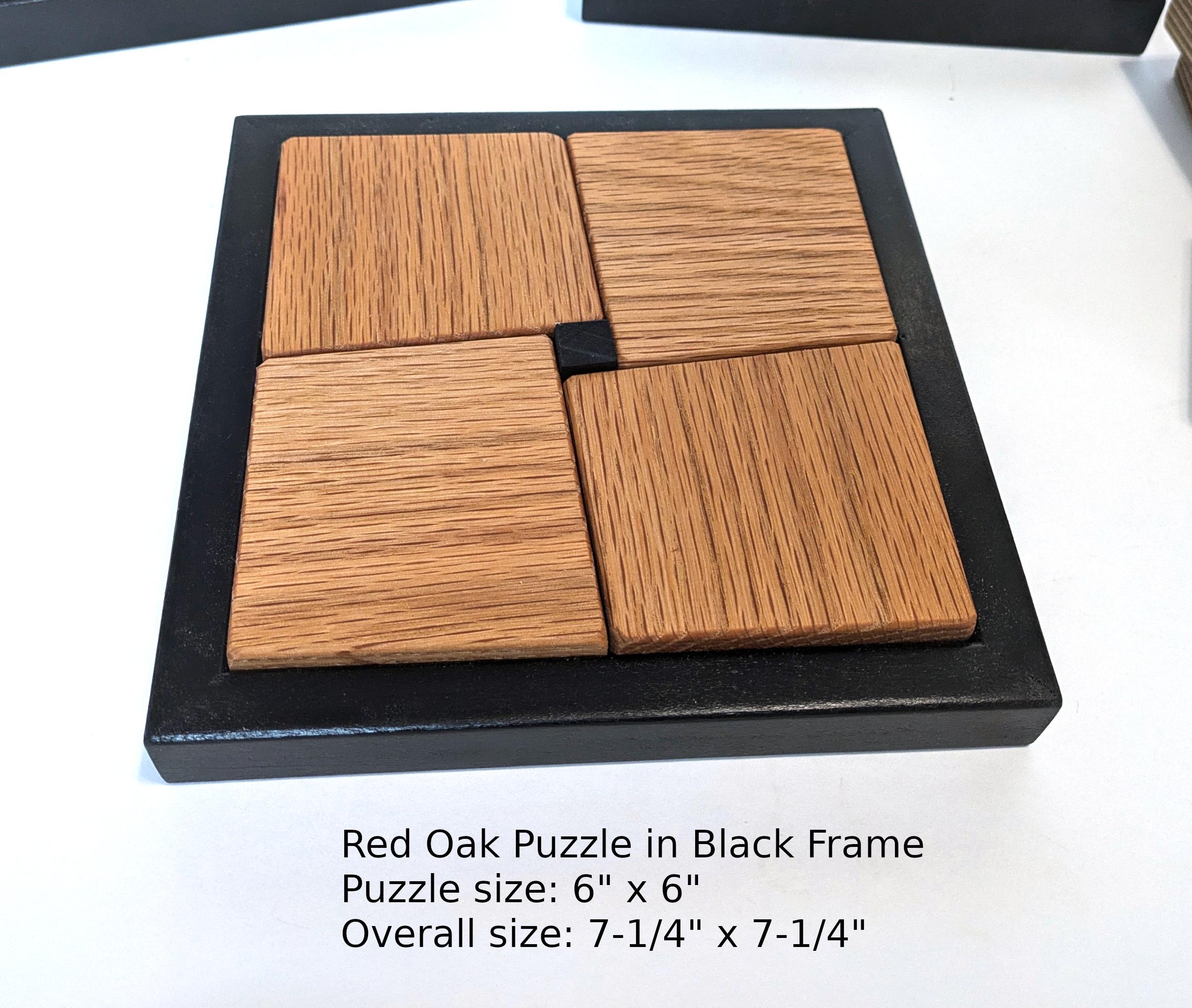 Missing Square Wood Puzzle, Brain Teaser, Cherry, Oak, Birch