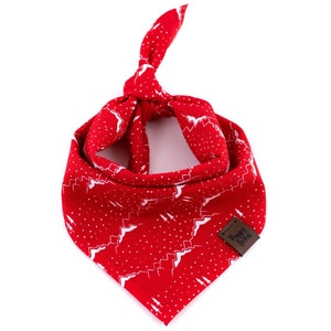 Mountain Top bandana // Christmas Dog Bandana, Winter dog bandana, Red dog bandana, Cotton dog bandana, Holiday dog bandana