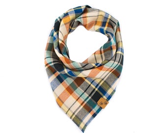 Melon & Mint Plaid - Summer Dog Bandana, Tie On Dog Bandana, Dog Bandanas, Plaid Dog Bandana, Dog gift, Stylish Dog Bandana