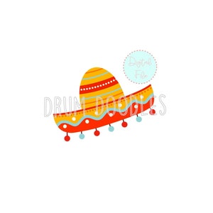 Watercolor PNG Cinco De Mayo Sombrero Heat Transfer Design Sublimation Digital Clipart
