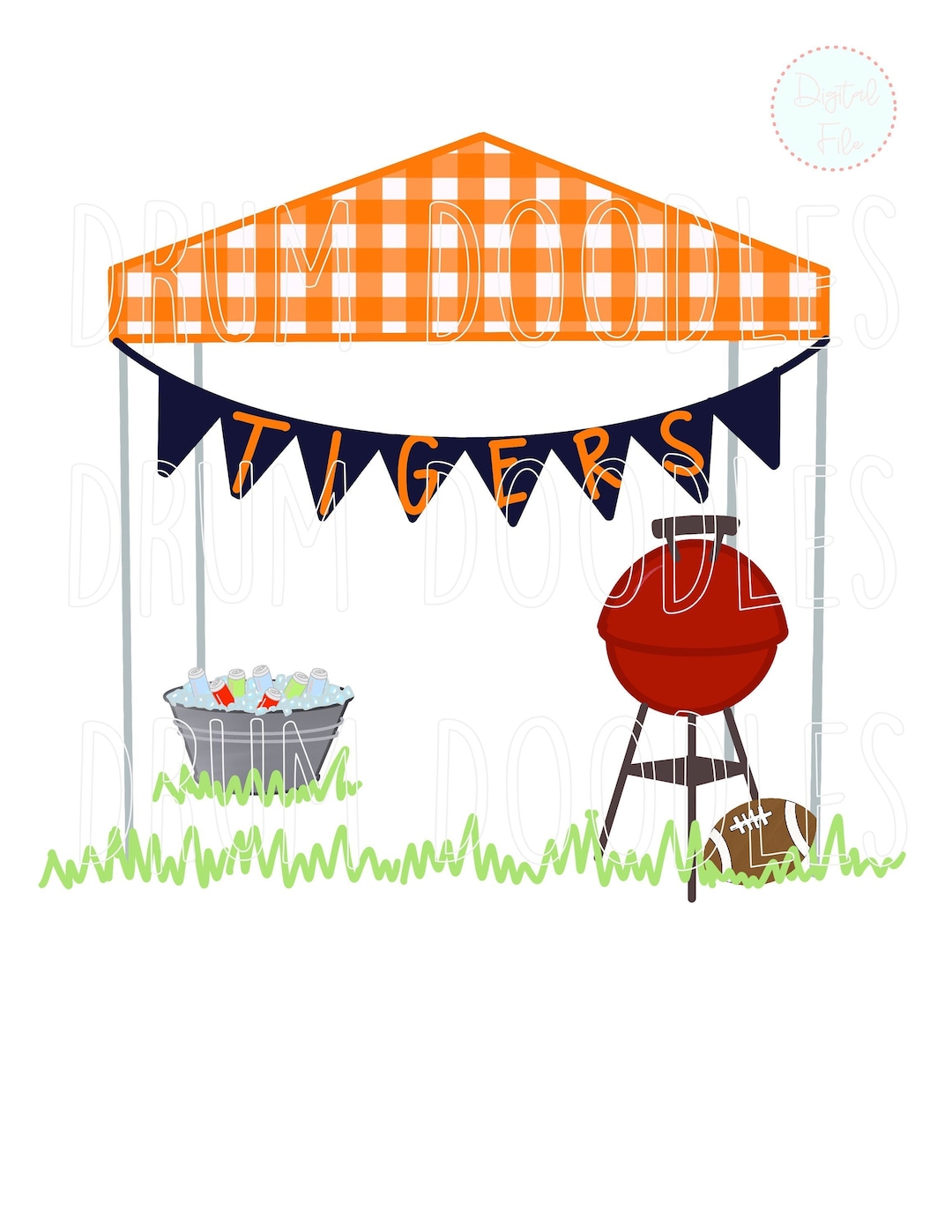 Auburn Tailgating PNG Watercolor PNG Tailgating Clipart Heat Transfer