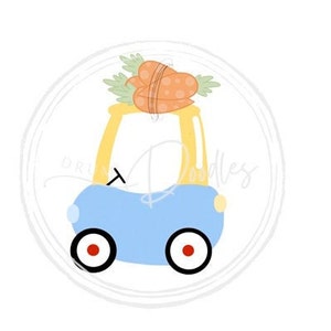 Boy Cozy Coupe Carrots PNG - Boys Easter PNG - Boys Easter Sublimation Files - Easter Clipart - Drum Doodles