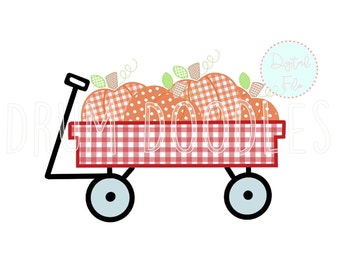 Carro de calabazas en acuarela PNG – Clip art de aplique falso (descarga digital)
