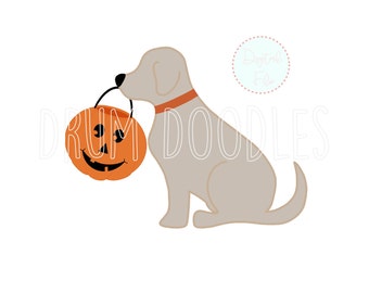 Calabaza de cachorro en acuarela PNG – Imágenes prediseñadas de Halloween (Descarga digital)