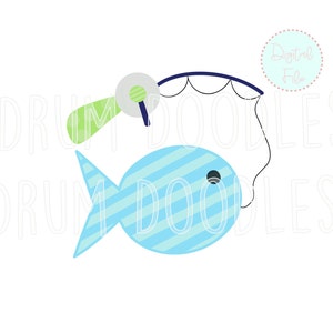 Fishing Watercolor PNG - Faux Applique - Heat Transfer Design - Sublimation Design