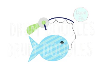 Fishing Watercolor PNG - Faux Applique - Heat Transfer Design - Sublimation Design