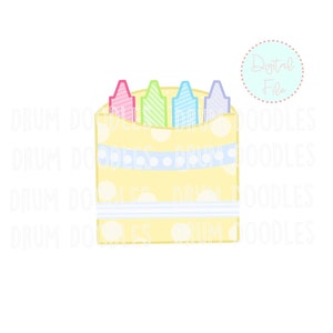 Watercolor PNG Box of Crayons - Heat Transfer Design - Sublimation Design - Digital Download - Printable