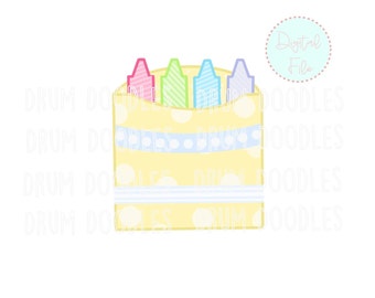 Watercolor PNG Box of Crayons - Heat Transfer Design - Sublimation Design - Digital Download - Printable
