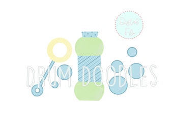 Watercolor PNG Bubbles Faux Applique - Heat Transfer Design - Sublimation Design - Digital Clipart