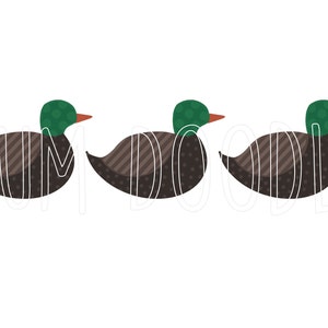 Watercolor PNG Mallards - Duck Trio - Hunting Clipart - Boys Watercolor PNG - Heat Transfer Design - Sublimation Design - Faux Applique