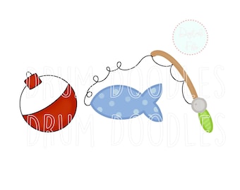 Watercolor PNG Boy Fishing Trio - Fishing Pole - Bobber - Fishing Watercolor PNG - Heat Transfer Design - Sublimation Design