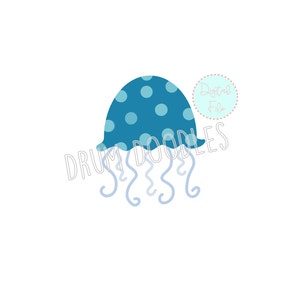 Watercolor PNG Jellyfish Faux Applique Heat Transfer Design Sublimation